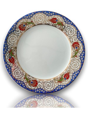 Dm Porselen Mavi Karanfil Porselen Tabak 25 cm