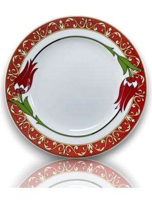 Dm Porselen Büyük Lale Porselen Tabak 25 cm