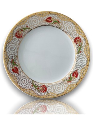 Dm Porselen Dalgalı Karanfil Porselen Tabak 25 cm