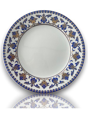 Dm Porselen Lacivert Desenli Porselen Tabak 25 cm