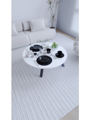 Moka Park AVM Kozalak Yuvarlak Katlanabilir Ayaklı  Yer Sofrası 90 cm Çaplı