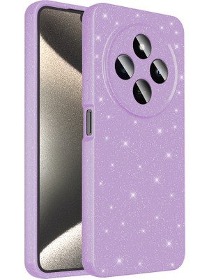 Bilişim Aksesuar Xiaomi Redmi 14C 4g Kılıf Kamera Korumalı Simli Lüks Sah Koton Kapak - Lila