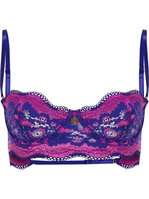 Addria Saks Mavisi Saten Dantelli Balconette Sütyen