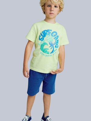 Losan Erkek Çocuk Baskılı Tshirt 4-8 Yaş Sarı