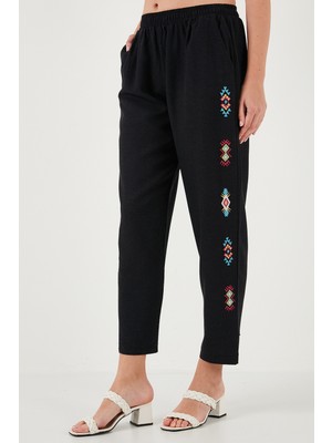 Lela Bohem Işlemeli Keten ve Pamuk Karışımlı Şalvar Pantolon Bayan Pantolon 5865050