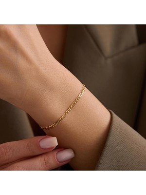 Bayar Gold 14 Ayar Altın Figaro Bileklik
