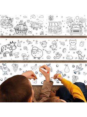 Viyens 3'lü Çocuk Boyama Kağıdı 125X30CM