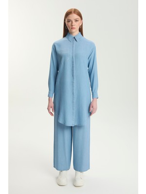 Zühre Taş Işleme Detaylı Denim Tunik