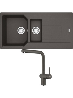 Franke Urban Ubg 651-100 Granit Slate Grey Evye, Active Plus Doccia Slate Grey Armatür