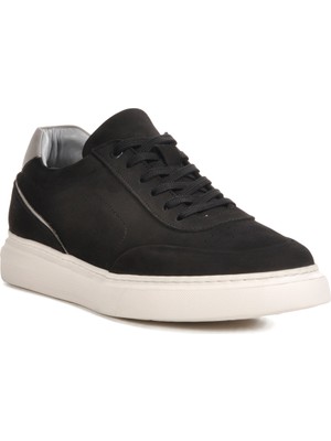 Siyah Nubuk Hakiki Deri Erkek Casual Ayakkabı Radov 2558 M