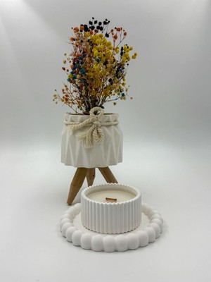Kavun Kokulu Mum, Özel Tepsili Soya Wax Doğal Dekoratif Mum