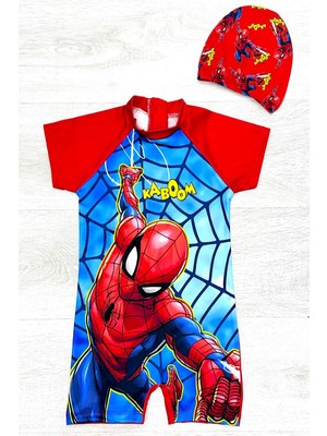 Yeni Sezon Sevimli Karakter Baskılı Boneli Hızlı Kuruma Özellikli Çocuk Tulum Mayo