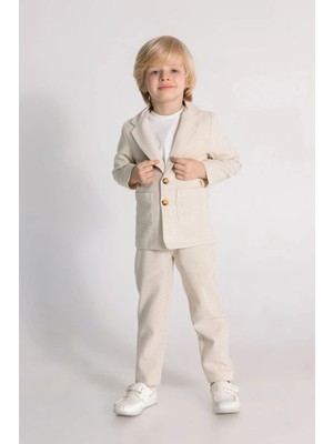  Premium Erkek Çocuk 3'lü Keten Takım Elbise Bayramlık, Düğün, Özel Günler