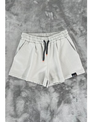 Kemerli Bağcıklı %100 Pamuk Kız Çocuk Şort