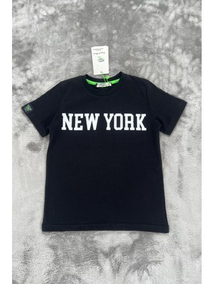 Ön ve Arkası Baskılı %100 Pamuk Erkek Çocuk  Penye Tişört