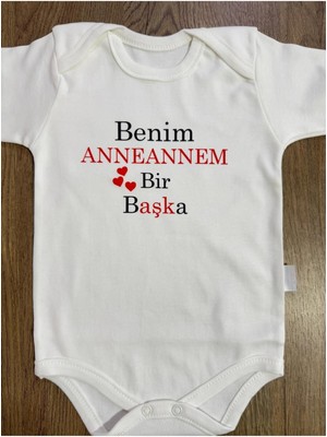Yazılı Zıbın Benim Anneannem Yazılı Bebek Zıbını