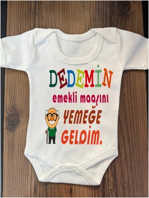 Yazılı Zıbın Dedemin Emekli Maaşı Yazılı Bebek Zıbını