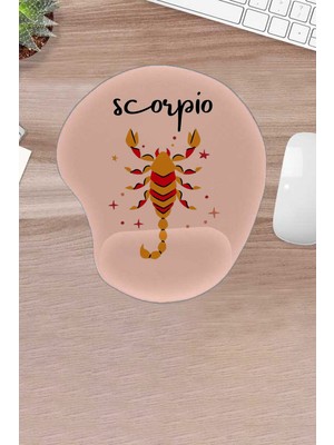 Karmat Damla, Scorpio, Burçlar, Akrep Burcu Sembolü, Bilek Destekli Ergonomik Mouse Pad, Bilgisayar Fares,pedi