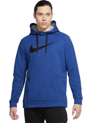 Nike Dri Fit Therma Hoodie Kapüşonlu Unısex Termal Sweatshirt Mavi