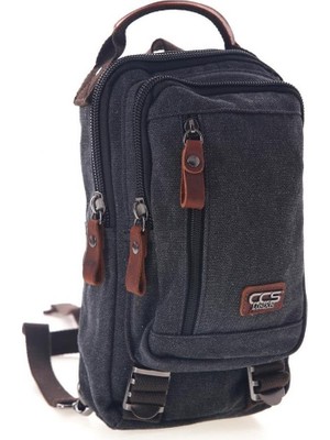 Ççs London 31184 Kanvas Çapraz Omuz Çantası Siyah