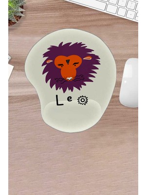 Karmat Damla, Leo, Aslan Burcu Sembolü, Bilek Destekli Konforlu Mousepad, Bilgisayar Laptop Aksesauro