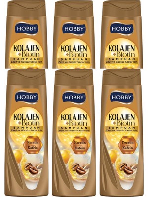 Hobby Şampuan Keratin Kafein Zayıf ve Güçsüz Saç 480 ml x 6 Adet