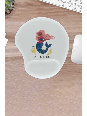 Karmat Damla, Beyaz, Balık Burcu, Pisces, Mouse Pad, Bilek Destekli Oyuncular Için Mousepad