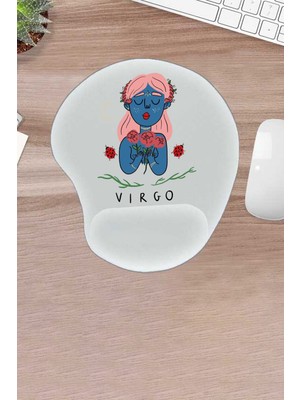 Karmat Damla, Virgo, Burçlar Semboller, Mousepad, Bilek Destekli, Konforlu, Ergonomik,oyuncular Için Mousepad