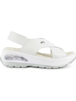 Muya Nwanwa Anatomik Air Max Tabanlı  Kadın Sandalet Beyaz