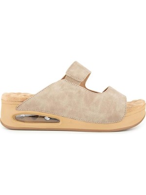 Muya Beso Anatomik Air Max Tabanlı  Kadın Terlik Krem