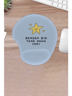 Karmat Damla, Mavi, Benden Bir Tane Daha Yok, Bilek Destekli, Konforlu Mousepad, Bilgisayar ve Laptop Faresi Pedi