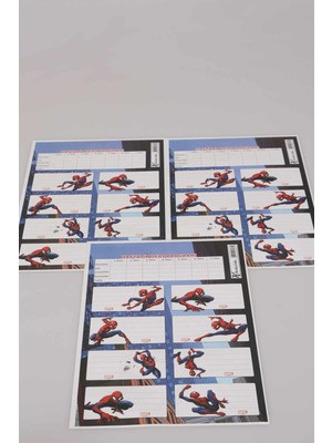 Lisanslı Spıderman 24'lü Okul Etiketi *ders Programlı*