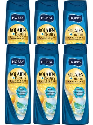 Hobby Şampuan Kolajen Mentol Kepekli Saç 480 ml x 6 Adet