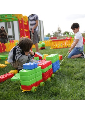Arabalı Tuğla 40 Parça – Eğitici Yapı Blokları Seti | Anaokulu ve Kreş Için
