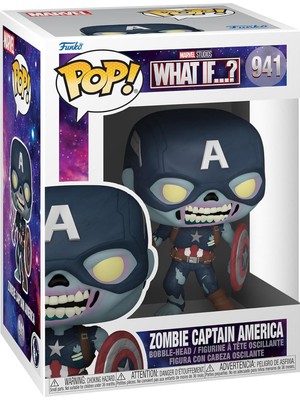 Funko Pop! Zombie Captain America Bobble-Head Figürü Marvel Studios 941 Boyutlu Karakter