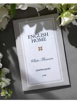 English Home Beyaz Çiçekler Kokulu Kese Polyester Malzemeden 1 Parça Zarif Tasarım