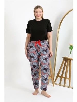 Modaserdem  Kadın Pamuklu Büyük Beden Alt Pijama 27557 Somon