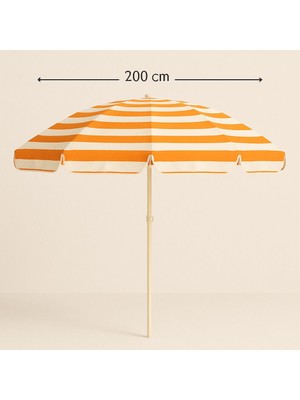 Plaj Balkon Bahçe Şemsiye 10 Telli 200   cm   Kalın Kumaş