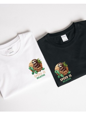 Ebii Design Speed Is Relative Tasarımlı Baskılı T-Shirt