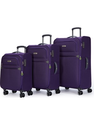 Pierre Cardin 6000 3'lü Set Ultra Light Hafif Lüx Kumaş Tekerlekli Valiz