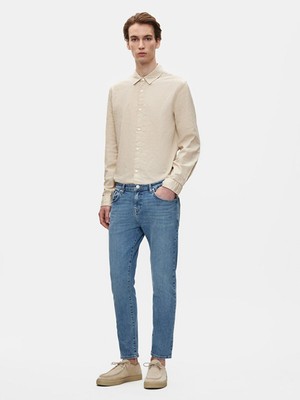 LTB Erkek Joshua Dar Paça Düşük Bel Jean Pantolon Denim Kumaş ile Günlük Kullanım İçin Rahat