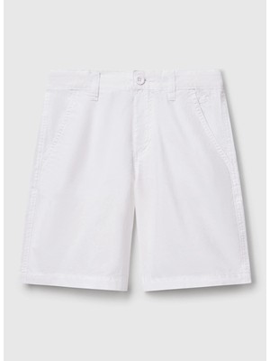 Benetton Normal Bel Regular Fit Beyaz Erkek Çocuk Şort 4AC7C903O