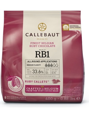 Callebaut Ruby Rb1 Kuvertür Drop Çikolata 400 gr