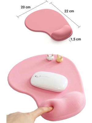 Sonic Touch SonicTouch Bilek Destekli Pembe Damla Tipi Pürüzsüz Yüzey Dikişsiz Gamer Oyuncu Mouse Pad 20x22cm