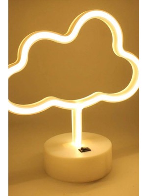 Bulut Şekilli Neon Lamba Masa Dekoru LED Işık Neon Lamba Bulut
