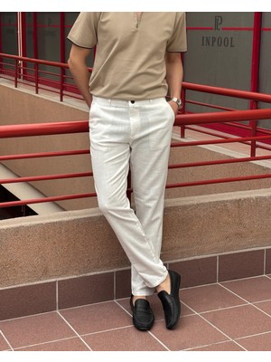 Erkek, Slim Fit, Casual-Günlük, Keten dokuma, Pamuklu, Mevsimlik Pantolon 301