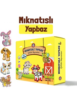 Çocuk Akademi Mıknatıslı Yapboz Çiftlik Hayvanları 30 Parça Eğlenceli Tasarım
