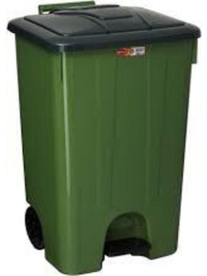 Köşeli Pedallı Tekerlekli Çöp Kovası 85 Lt