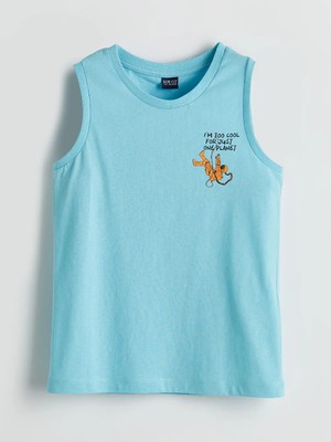 Lcw Eco mavi Bisiklet Yaka Erkek Çocuk Atlet