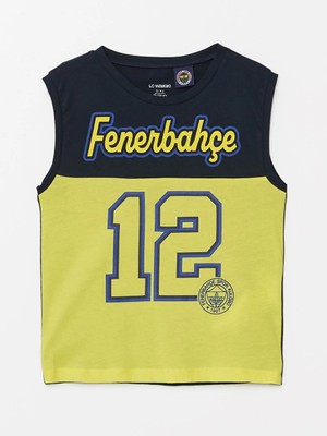 Lcw Kids sari Bisiklet Yaka Kolsuz Fenerbahçe Baskılı Erkek Bebek Atlet